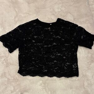 Dolan Black Lace Crop Top NWOT Sz XL